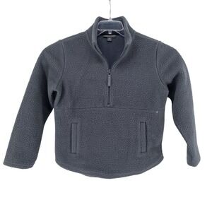 Free Fly Women's Medium Sherpa 1/2 Zip Fleece Pullover Dark Gray Charcoal Bamboo